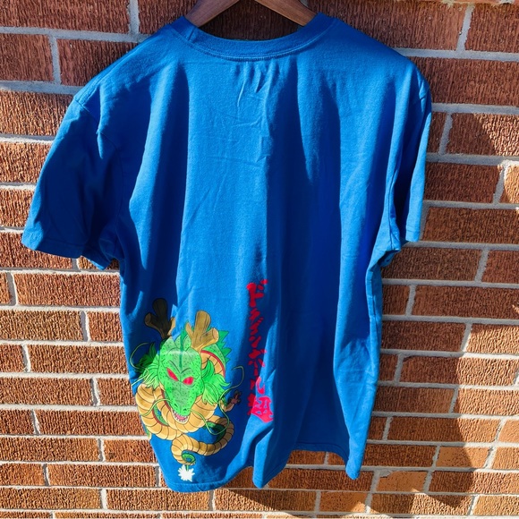 DRAGON BALL Z Men's T-Shirt Large Blue Graphic Print Manga Double Sided Goku - Picture 9 of 12